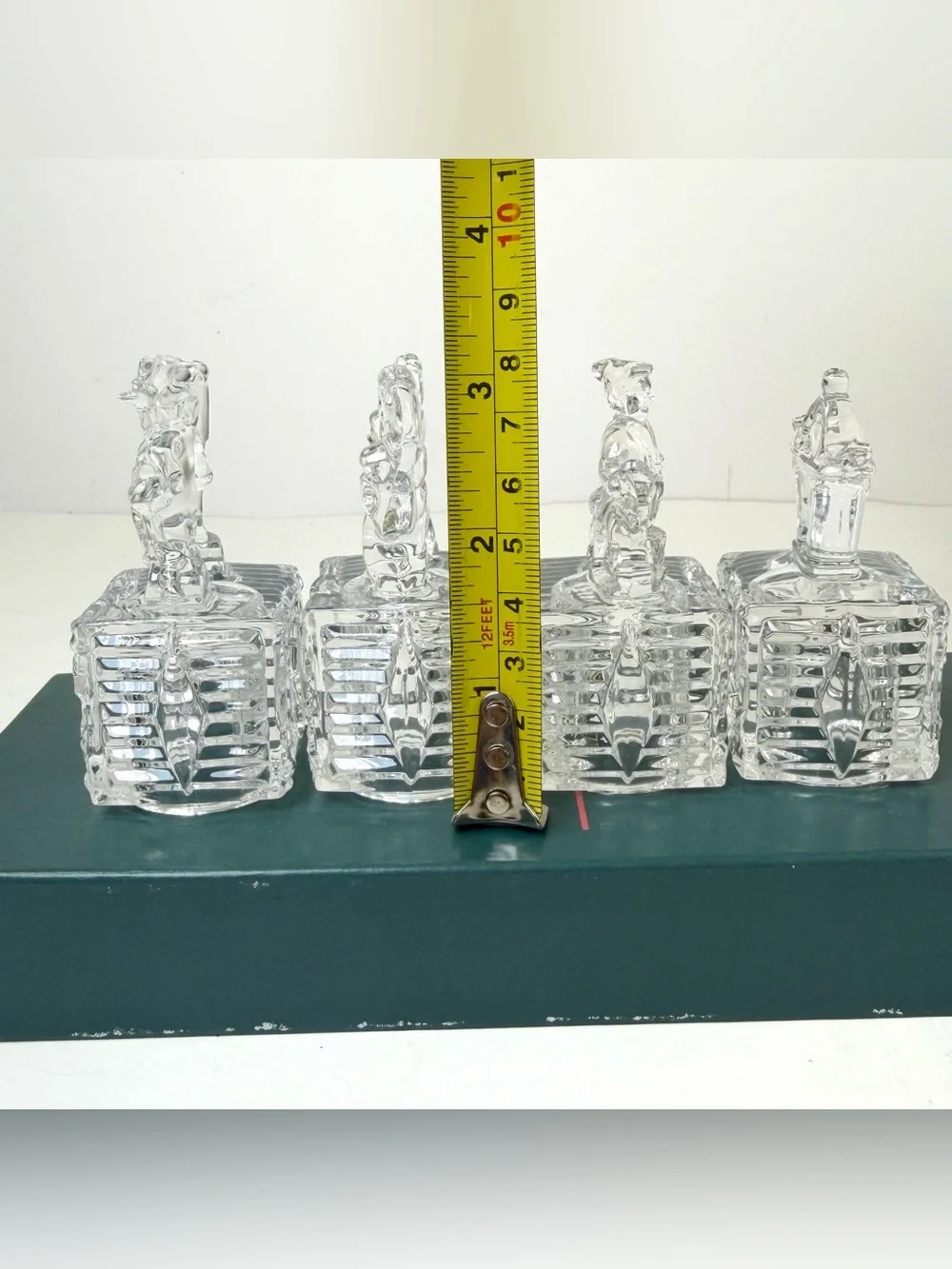 Vintage Lenox 1998 Crystal NOEL Blocks Ornament Set 4 Germany Christmas Boxed